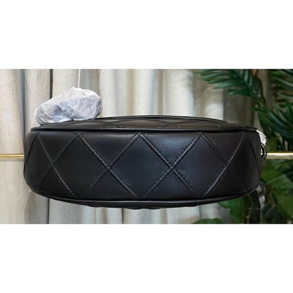 ✺ NWT!  Authentic Tory Burch Black Leather Cresent Fleming Handbag - Picture 13 of 14